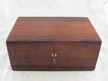 Appraisal: A th Century rosewood veneered cigar humidor Approx cm wide