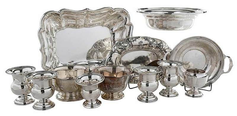 Appraisal: Twelve Sterling Table Items American th century including Reed Barton