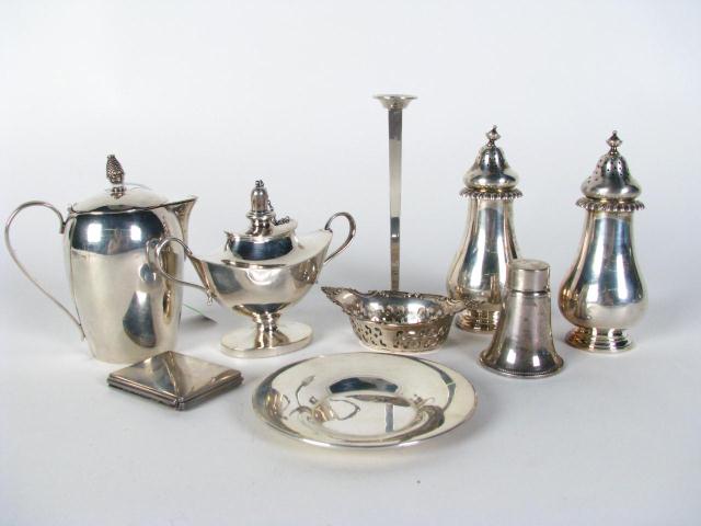 Appraisal: Group of Sterling Silver Accessories nine items including a pair