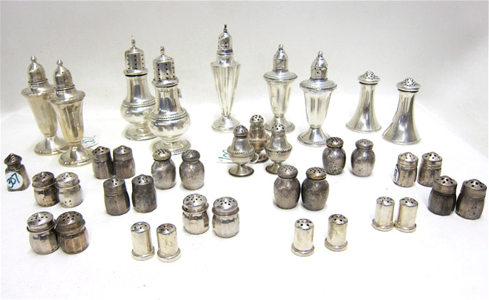 Appraisal: COLLECTION OF STERLING SILVER SHAKERS pieces various makers sizes and