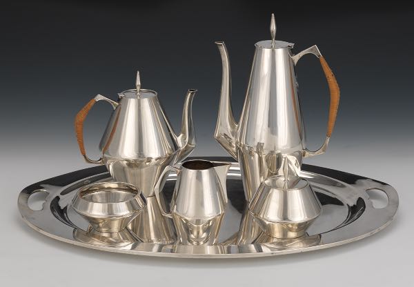 Appraisal: REED BARTON STERLING SILVER TEA COFFEE SERVICE IN DIAMOND PATTERN