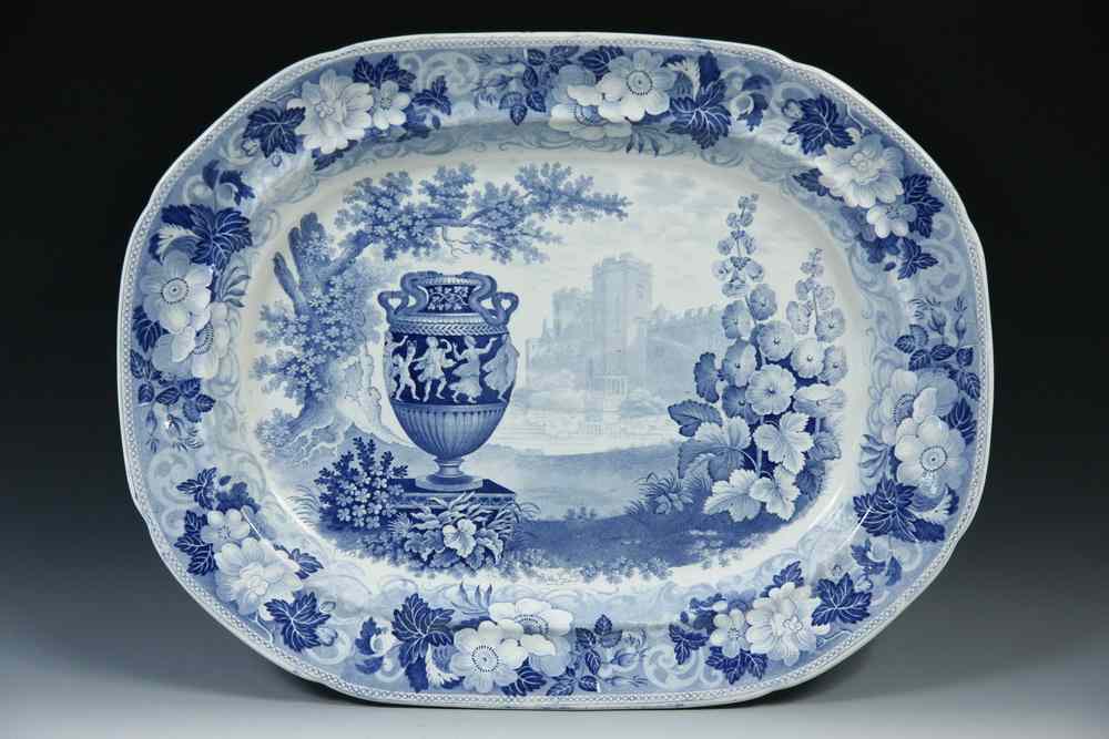 Appraisal: STAFFORDSHIRE PLATTER - Exceptionally large fine Staffordshire blue scenic and