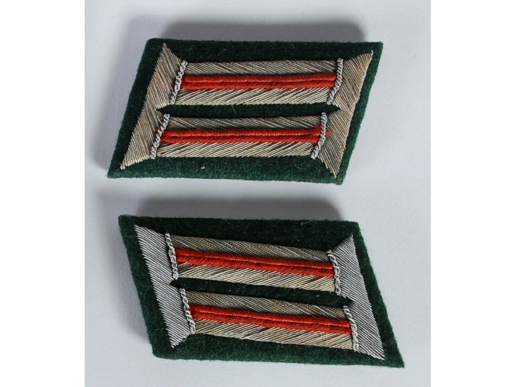 Appraisal: USEFUL PAIR OF WERHMACHT ARTILLERY OFFICERS 'EARLY' TYPE COLLAR PATCHES