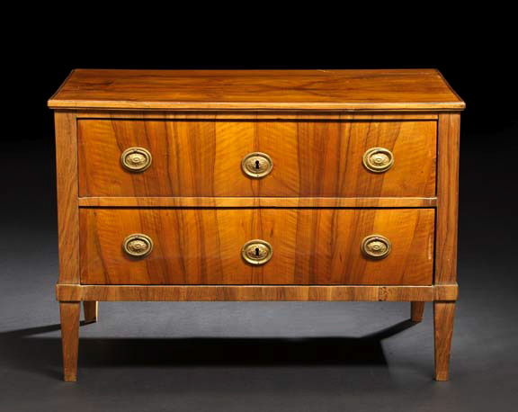 Appraisal: Continental Neoclassical Walnut Commode mid- th century the rectangular top