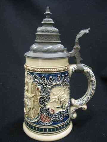 Appraisal: R M Germany Pottery Stein bas-relief festivescene by Reinhold Merkelbach