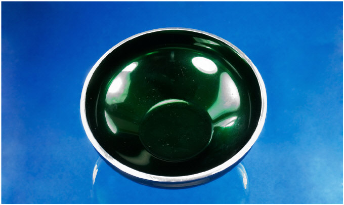 Appraisal: A Norwegian Aluminium Bowl In A Deep Metallic Green Finish