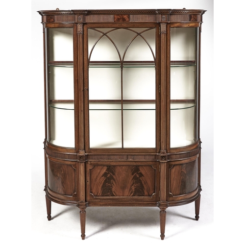 Appraisal: A finely figured and carved mahogany china cabinet early th