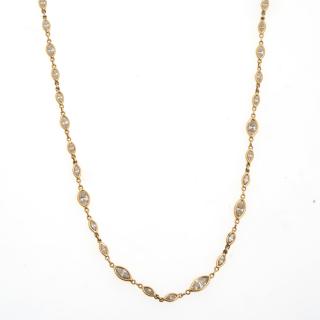 Appraisal: k gold and diamond necklace k gold and diamond necklace