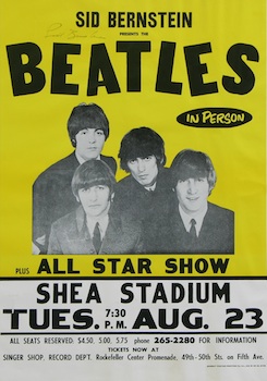 Appraisal: A Vintage Beatles Poster ca 's Sid Bernstein Presents the