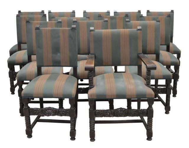 Appraisal: lot of Spanish Renaissance Revival dining chairs early th c