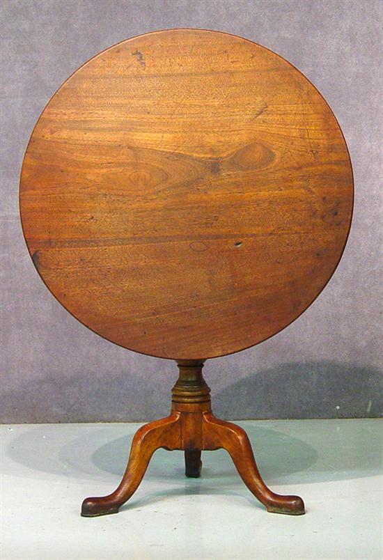 Appraisal: English Walnut Queen Anne Tilt-Top Tea Table Circa - Round