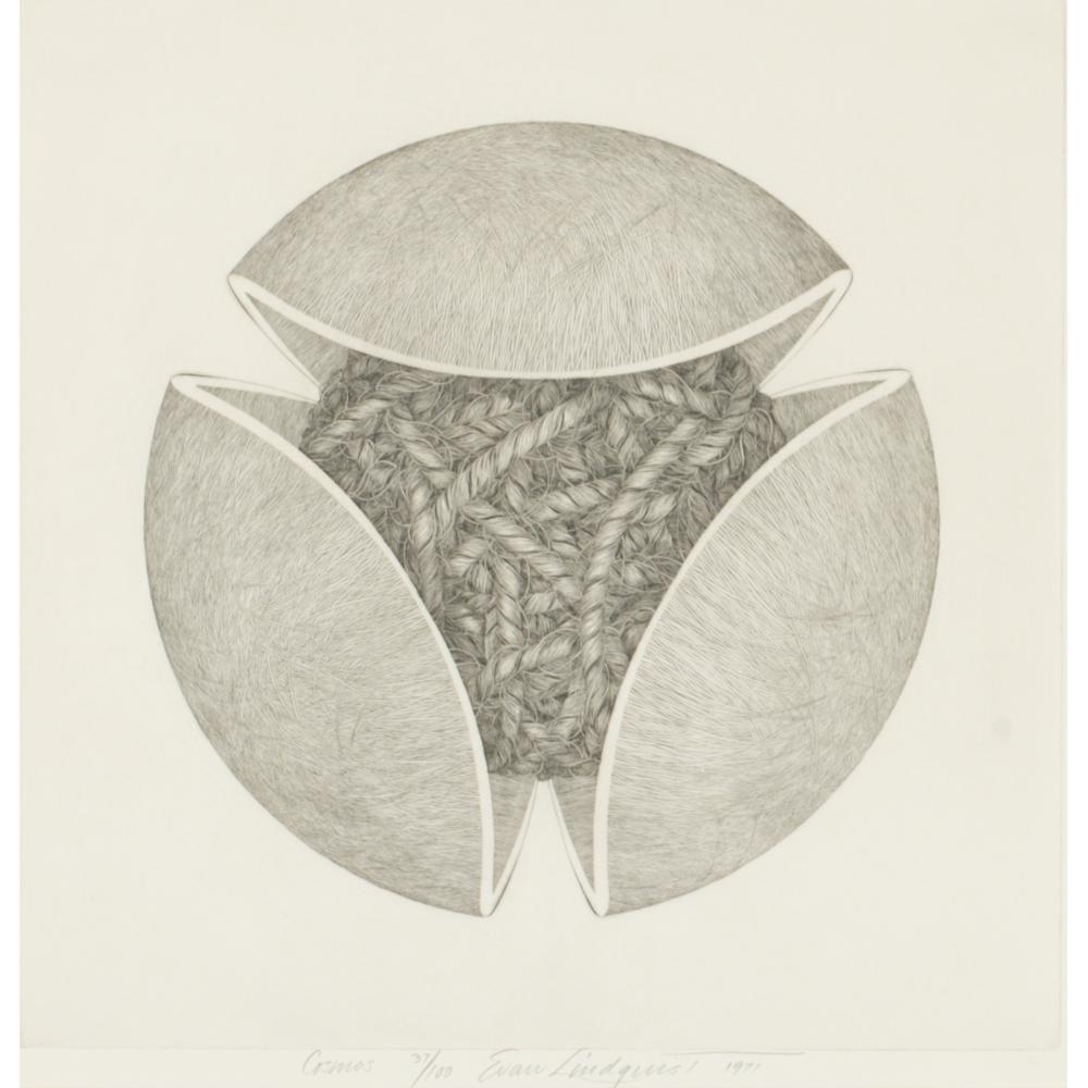 Appraisal: EVAN LINDQUIST AMERICAN B COSMOS ETCHING H X W PLATE