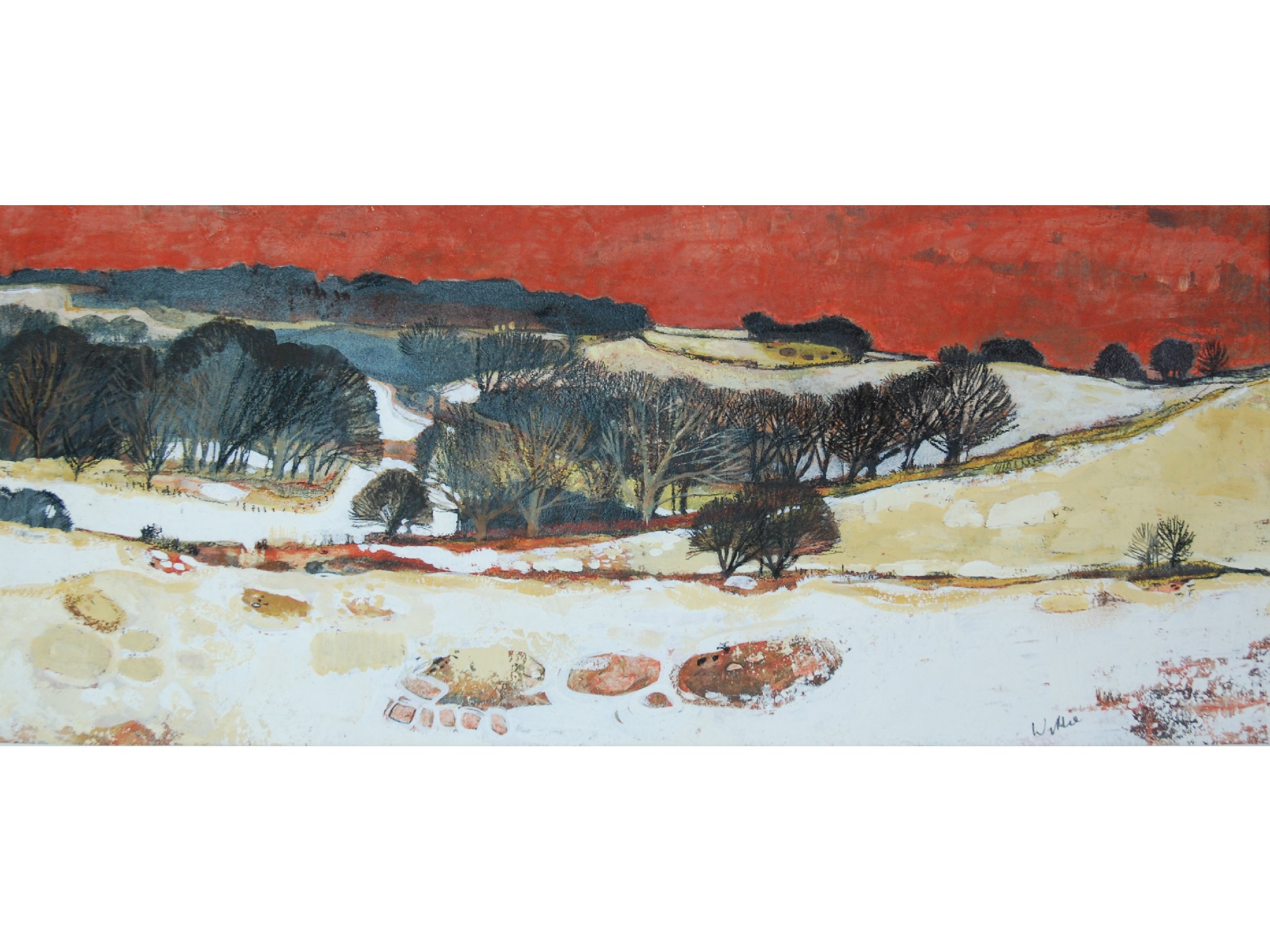 Appraisal: GORDON H WYLLIE RSW Scottish - WINTER LANDSCAPESigned gouache and