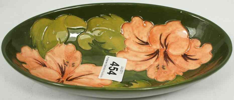 Appraisal: Moorcroft Oval Dish decorated in the Hibiscus design cm long