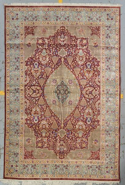 Appraisal: A Qum silk carpet Central Persia mid th century size