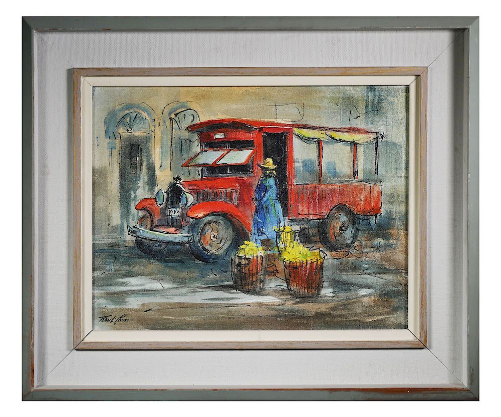 Appraisal: ROBERT CHASE Oil on board Mid- th century Oil on