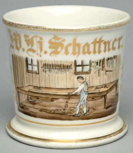 Appraisal: Table Makers Shaving Mug Gilt name W G Schattner Very