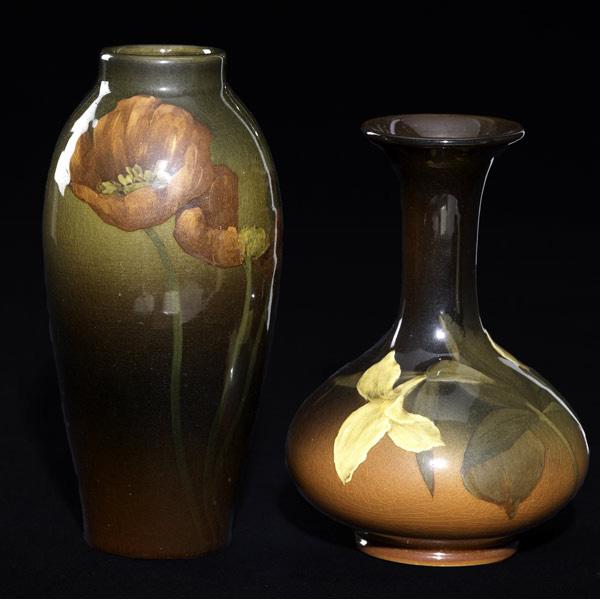 Appraisal: ROOKWOOD Two Standard glaze vases one painted by Leona Van