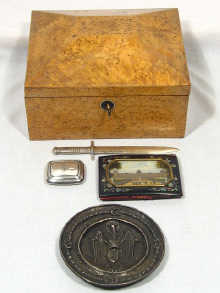 Appraisal: A mixed lot comprising a small silver pill box a