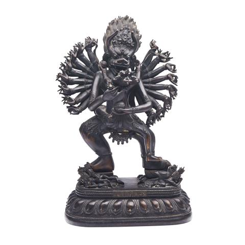 Appraisal: Extremely Rare and Large Imperial Bronze Figure of Yamantaka with