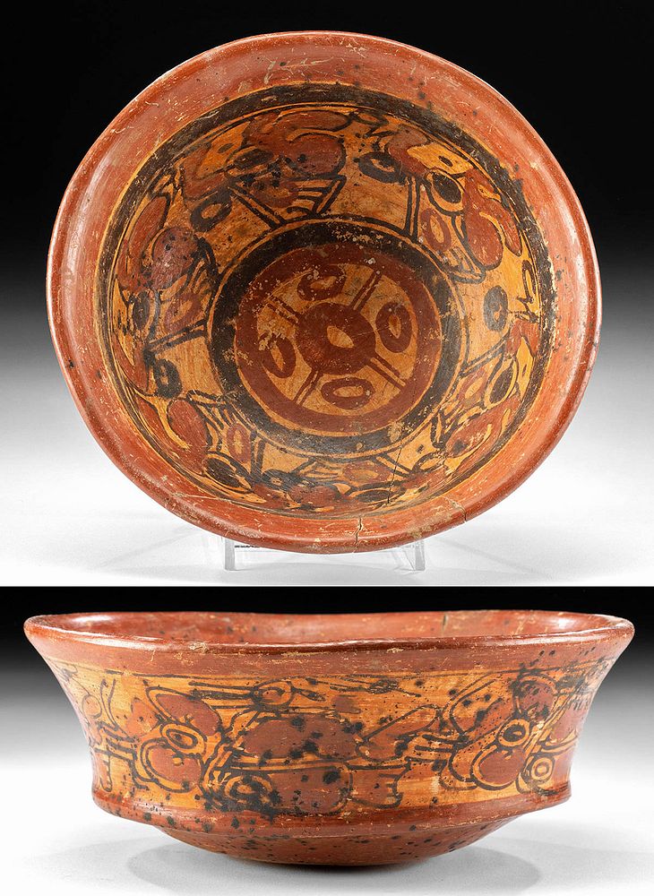 Appraisal: Maya Copador Polychrome Bowl Pre-Columbian El Salvador Maya Copador style