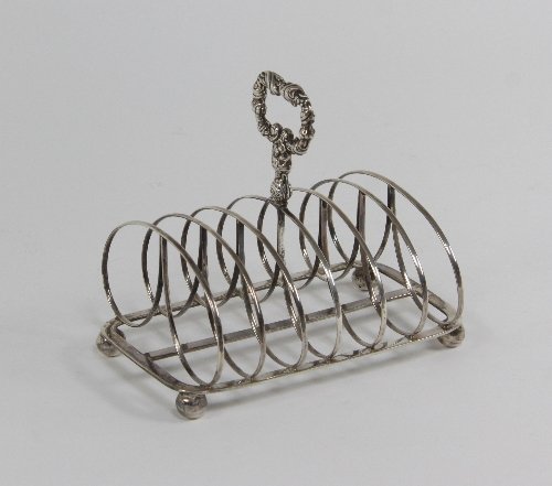 Appraisal: A George IV silver toast-rack Battie Howard Hawksworth Sheffield with