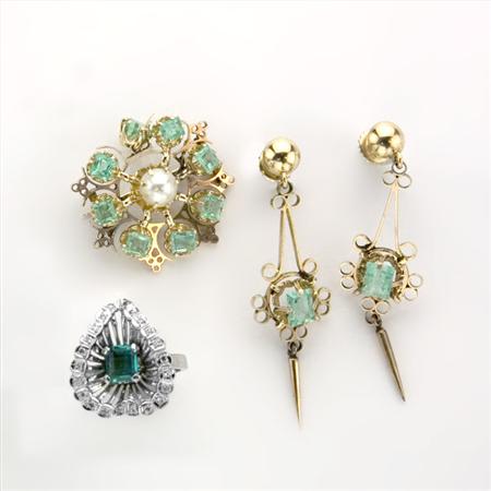 Appraisal: Group of Emerald Jewelry Estimate -