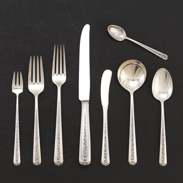 Appraisal: TOWLE STERLING FLATWARE SERVICE RAMBLER ROSE PATTERN Totaling pieces including