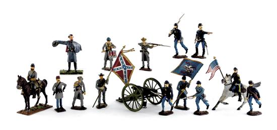 Appraisal: Bussler Civil War painted lead figures collection consists of mostly