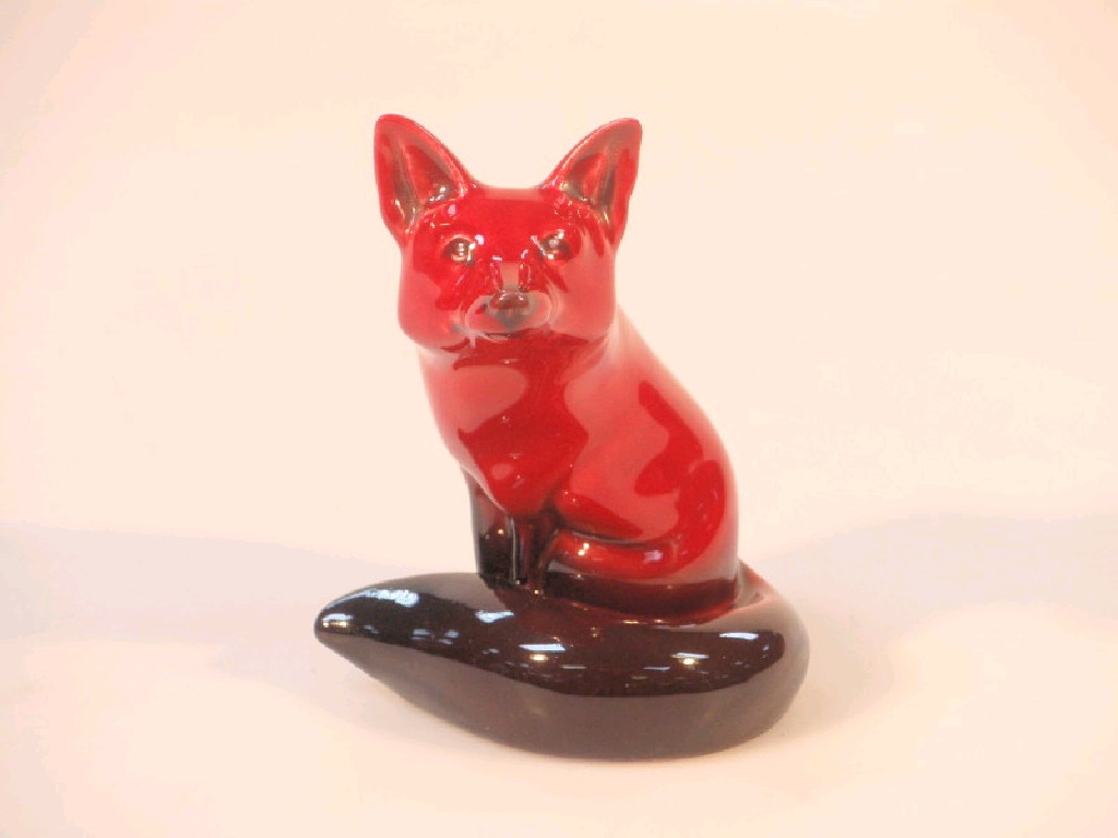 Appraisal: A Royal Doulton flamb figure of a seated fox signed