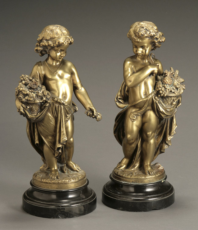 Appraisal: Pair of Continental Ormolu Figures of Putti First Quarter th