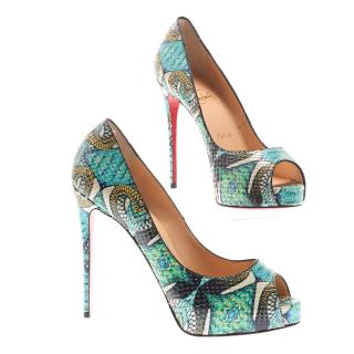 Appraisal: Christian Louboutin Inferno python pumps Christian Louboutin Inferno python pumps