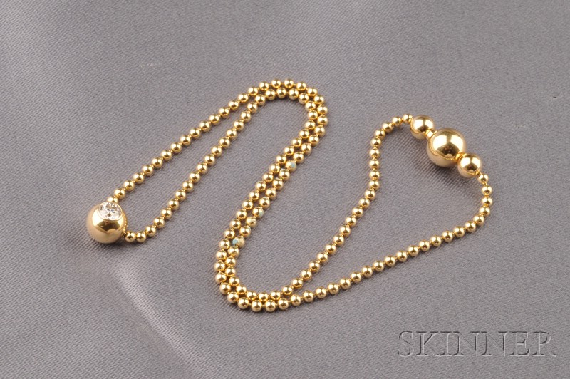 Appraisal: kt Gold and Diamond Pendant Necklace Cartier composed of diminutive