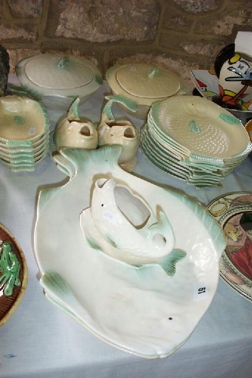 Appraisal: A collection of Shorter Son fish moulded wares comprising tureens