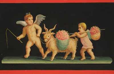 Appraisal: E Fenderico Italian th Century Putti with a goat Gouache