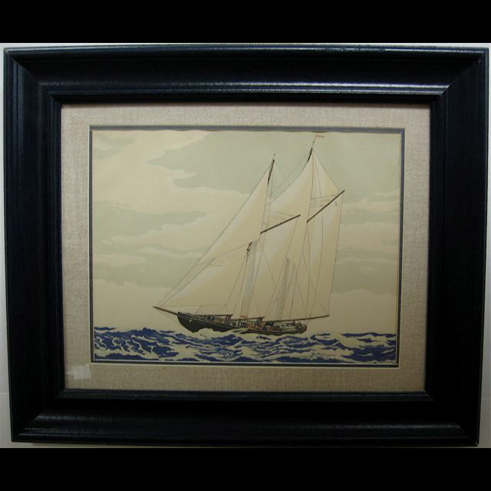 Appraisal: ROWLEY WALTER MURPHY - CANADIAN BLUENOSE GOUACHE STAMP SIGNATURE LOWER