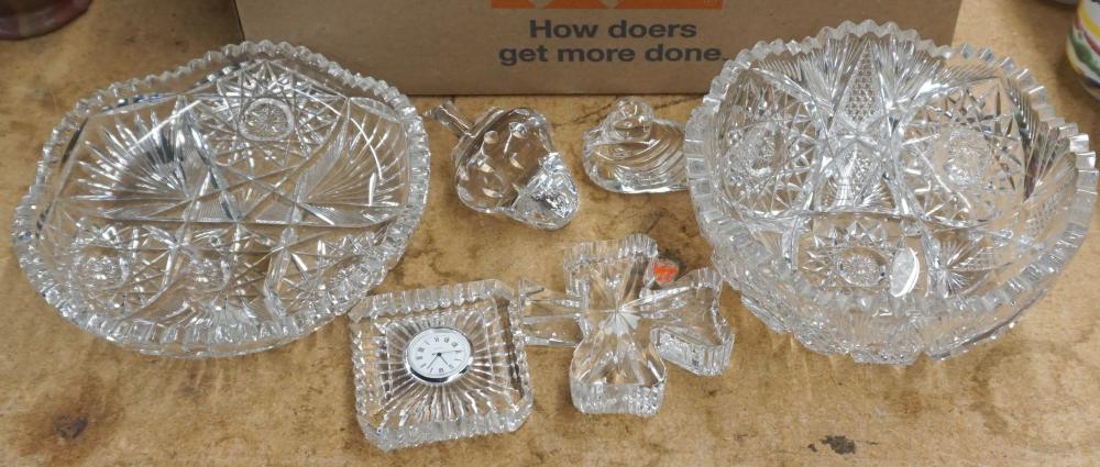 Appraisal: FOUR WATERFORD CRYSTAL CABINET ARTICLES AND TWO AMERICAN CUT CRYSTAL