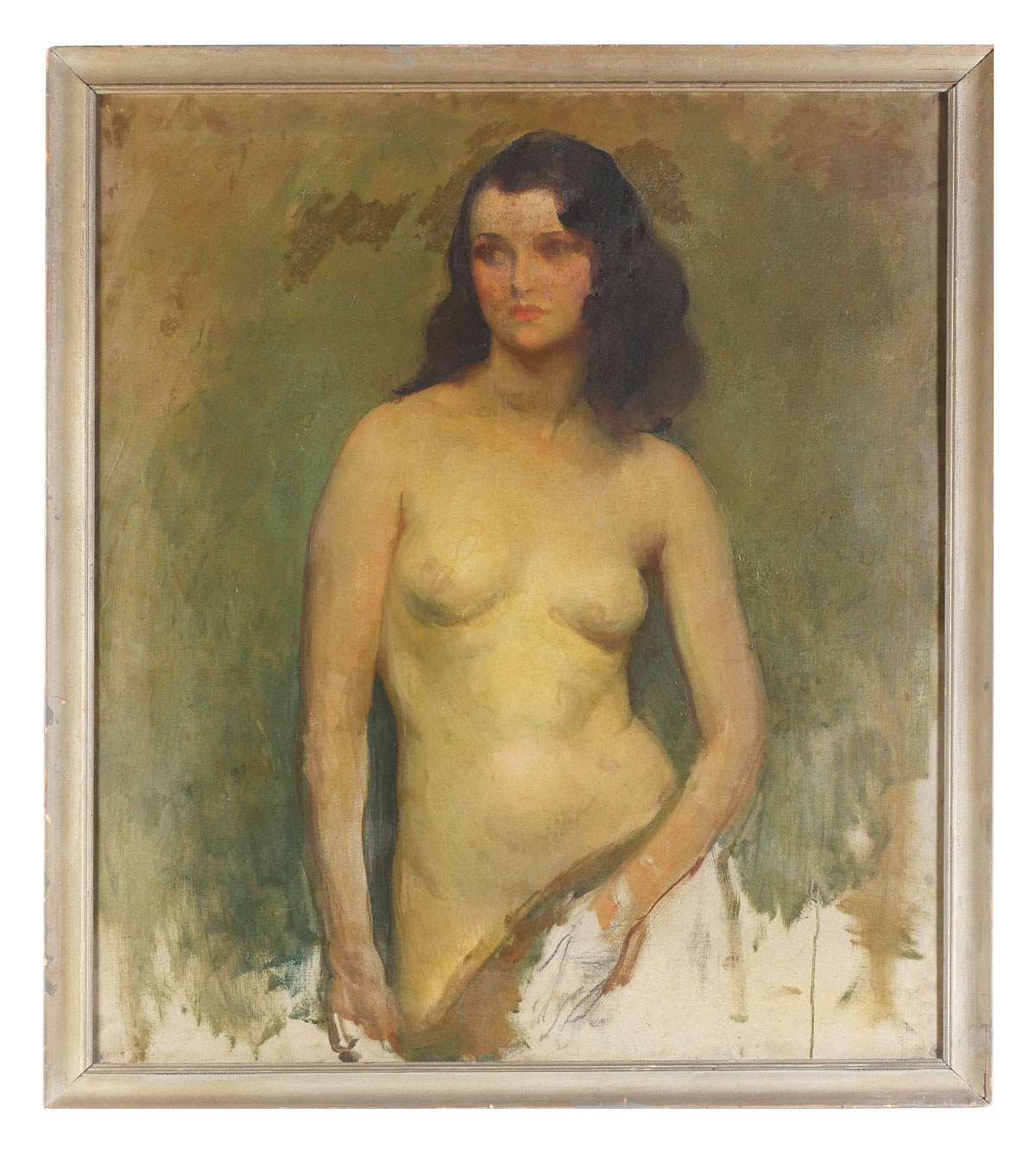 Appraisal: LARGE OIL ON CANVAS PAINTING OF A YOUNG NUDE MODEL