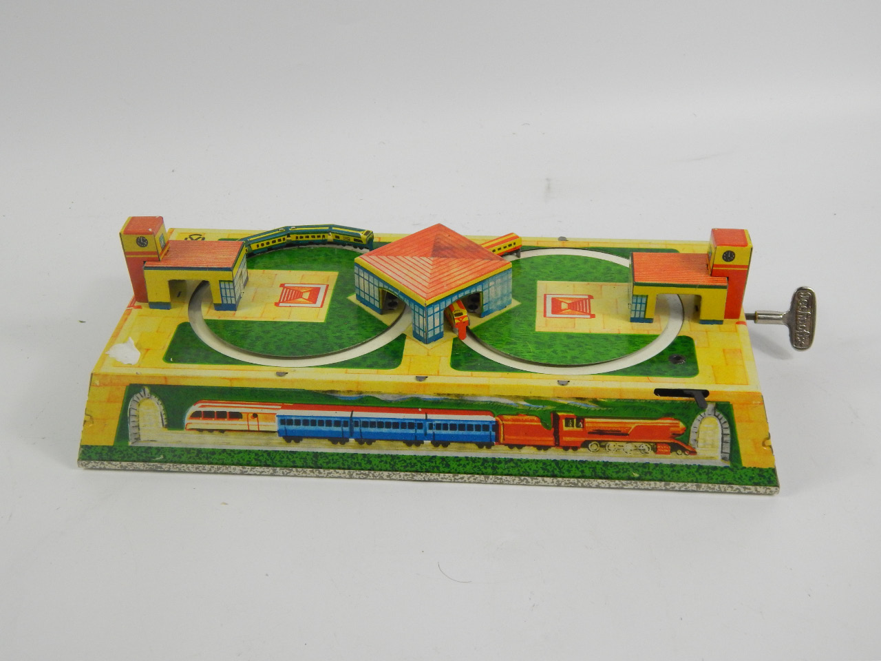 Appraisal: A German Technofix tin plate two track model train set