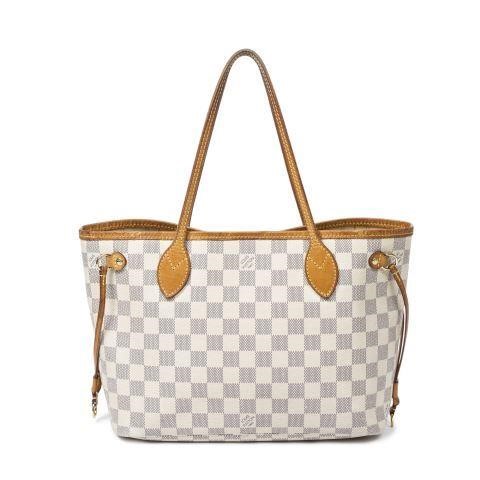 Appraisal: Louis Vuitton Neverfull PM tote bag in Damier Azur coated