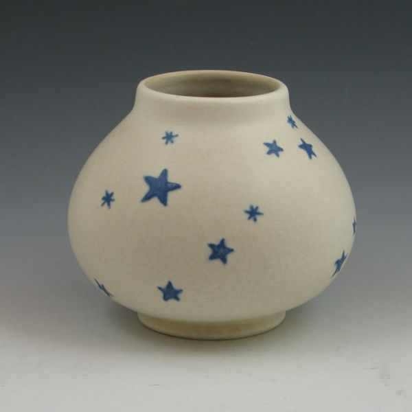 Appraisal: Weller Stellar vase with blue stars on a white background