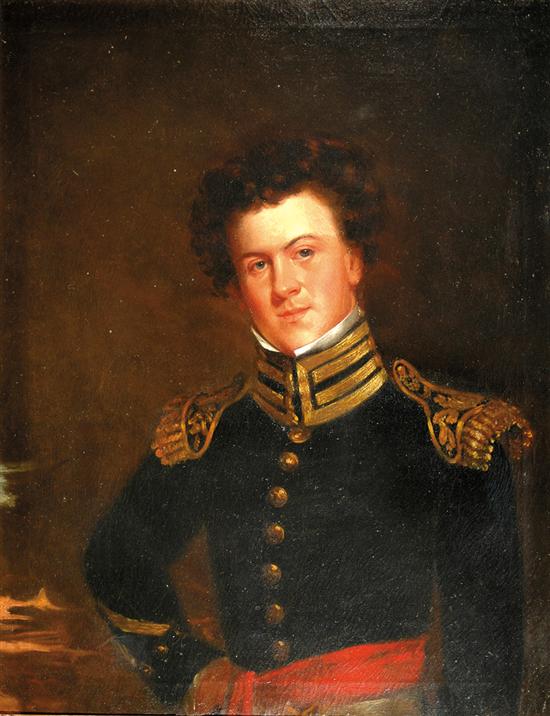 Appraisal: Joseph Greenleaf Cole Massachusetts - PORTRAIT OF OFFICER IN FULL