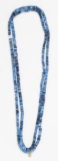 Appraisal: A Single Strand Sapphire Bead Necklace LJ Cross consisting of