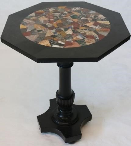 Appraisal: LATE TH CENTURY CARVED AND TURNED MARBLEOCTAGONAL TOP TABLE WITH