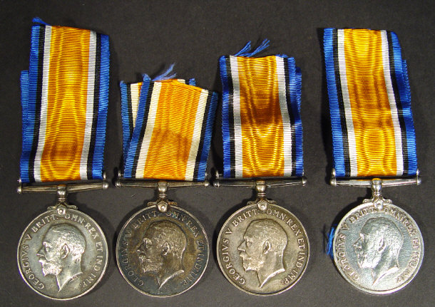 Appraisal: Four World War I military - War Medals each awarded