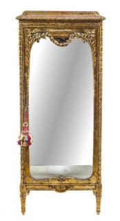 Appraisal: A Louis XVI Style Giltwood Vitrine Height x width x