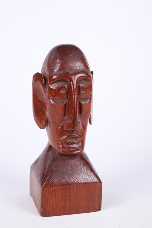 Appraisal: FOLK ART BUST BY ELIJAH PIERCE COLUMBUS OHIO - Signed