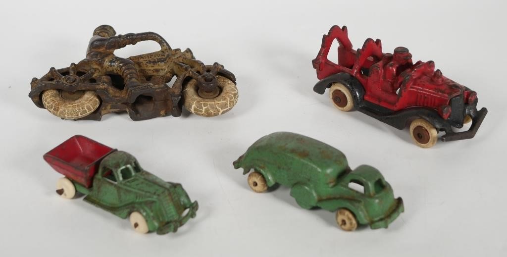 Appraisal: ANTIQUE CAST IRON TOYSFour piece cast iron toys including Champion