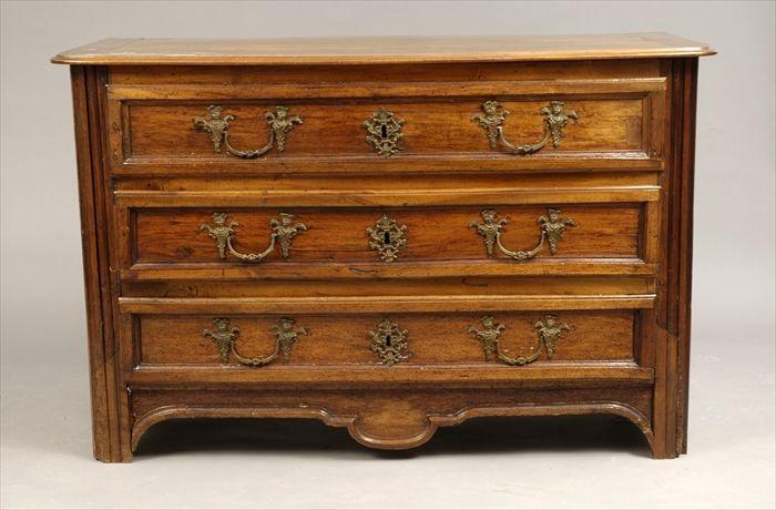 Appraisal: Provincial Louis XV Walnut Commode x x in