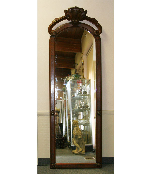 Appraisal: Victorian pier entry mirror with applied chip carved shield and